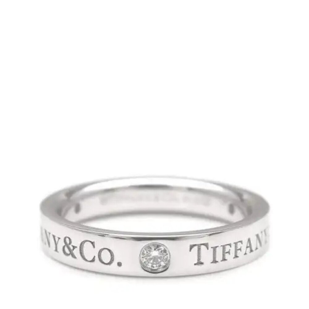 Tiffany & Co. Platinum Three-Diamond 3 mm Band Ring